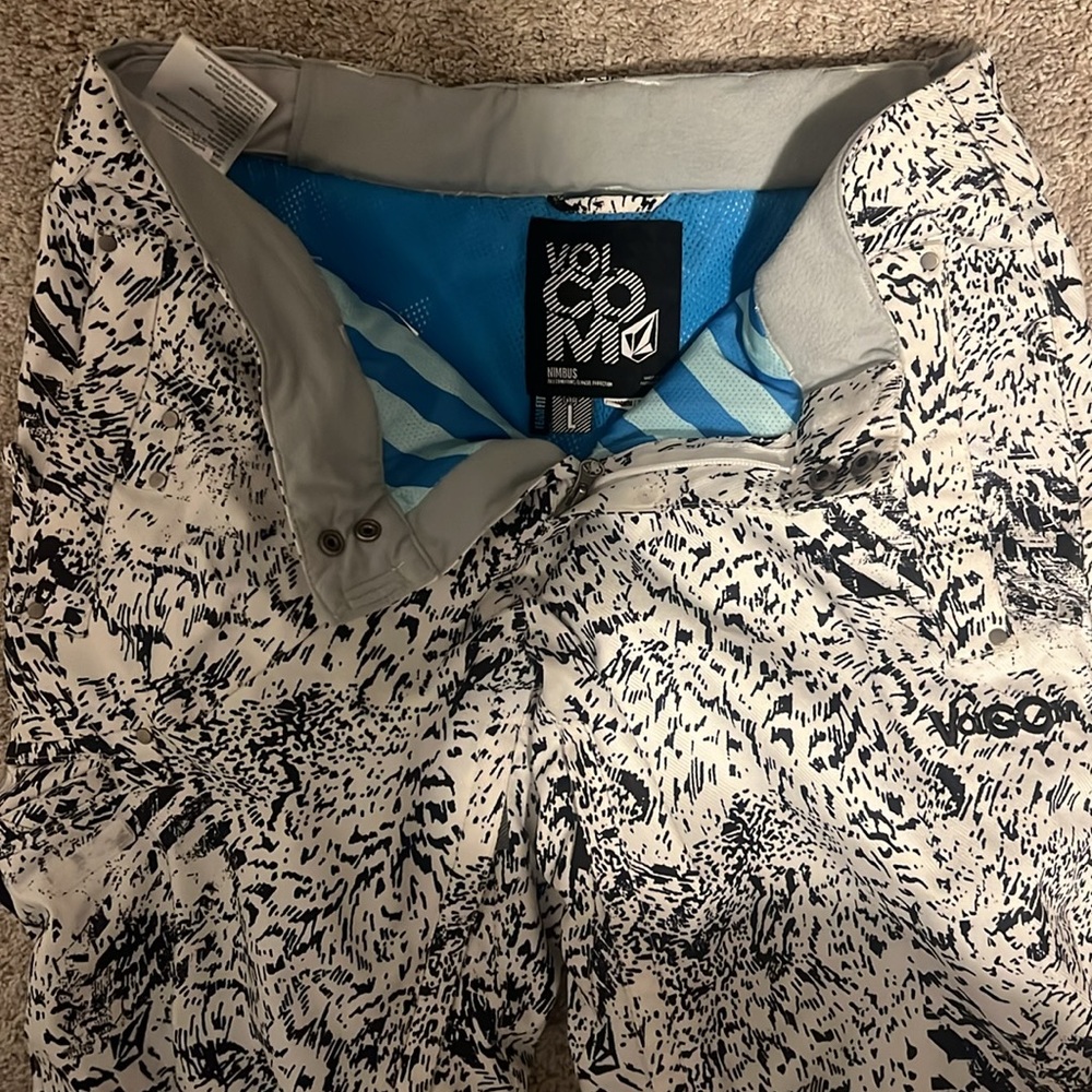 Volcom Snowboard Pants Ski Snow L White Black